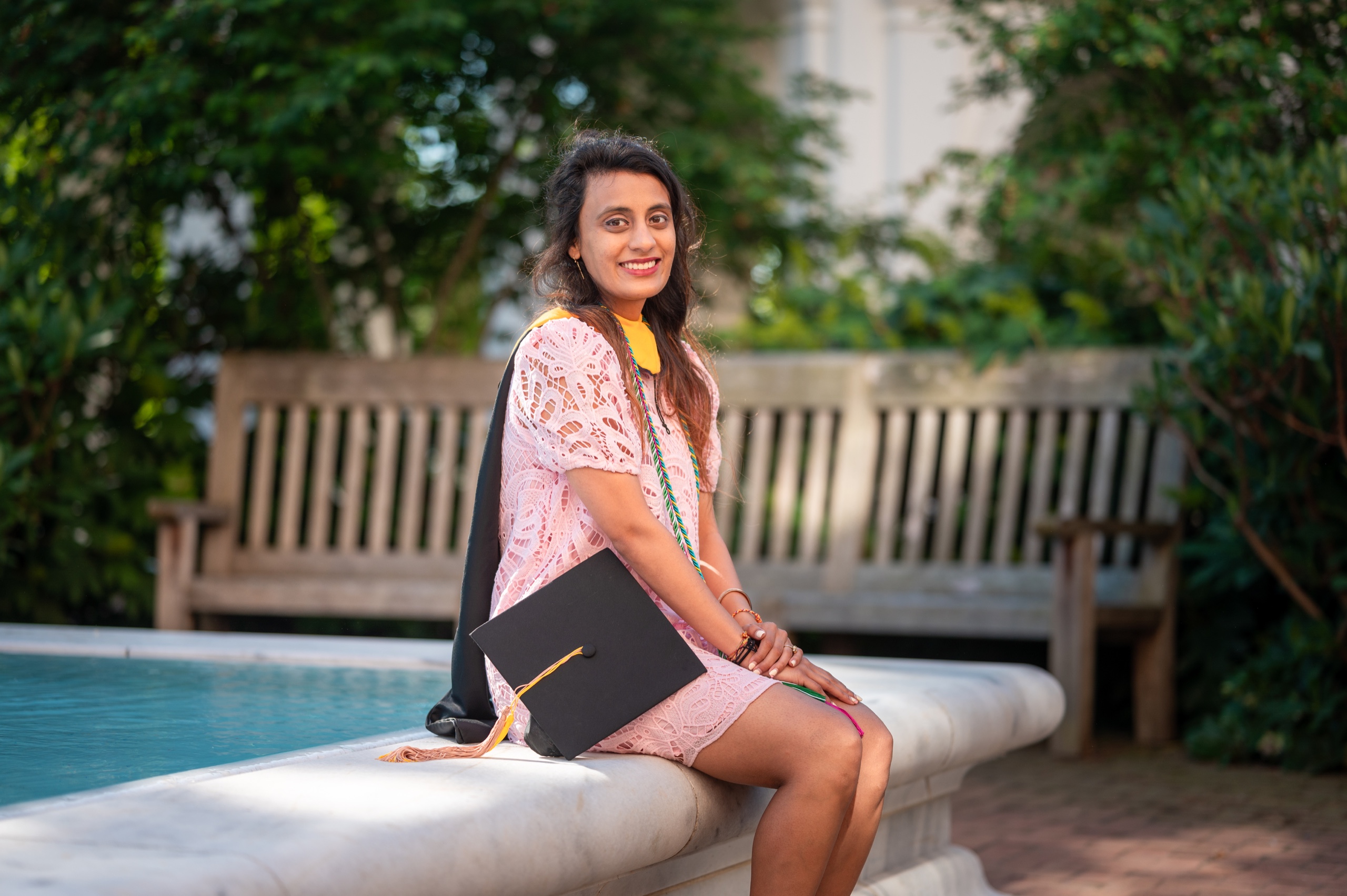 Graduation portrait session on campus